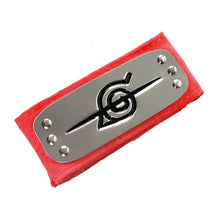 Load image into Gallery viewer, Naruto Headband Anime Cosplay PU Cool Headwear Pain Gaara Orochimaru Itachi Uchiha Sasuke Kakashi forehead protective Adult Toys