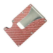 画像をギャラリービューアに読み込む, Business Aluminum Wallet Automatic Slide Card Case Carbon Fiber PU Leather Metal ID Credit Card Holder Clip
