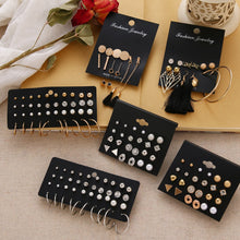 画像をギャラリービューアに読み込む, EN 12 Pairs Flower Women&#39;S Earrings Set Pearl Crystal Stud Earrings Boho Geometric Tassel Earrings For Women 2020 Jewelry Gift