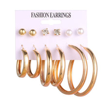 画像をギャラリービューアに読み込む, EN 12 Pairs Flower Women&#39;S Earrings Set Pearl Crystal Stud Earrings Boho Geometric Tassel Earrings For Women 2020 Jewelry Gift