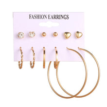 画像をギャラリービューアに読み込む, EN 12 Pairs Flower Women&#39;S Earrings Set Pearl Crystal Stud Earrings Boho Geometric Tassel Earrings For Women 2020 Jewelry Gift