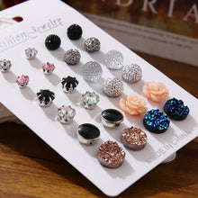 画像をギャラリービューアに読み込む, EN 12 Pairs Flower Women&#39;S Earrings Set Pearl Crystal Stud Earrings Boho Geometric Tassel Earrings For Women 2020 Jewelry Gift