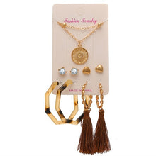 画像をギャラリービューアに読み込む, EN 12 Pairs Flower Women&#39;S Earrings Set Pearl Crystal Stud Earrings Boho Geometric Tassel Earrings For Women 2020 Jewelry Gift