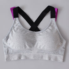 Load image into Gallery viewer, Sexy Sports Bra Top for Fitness Women Push Up Cross Straps Yoga Running Gym Femme Active Wear Padded Underwear Crop Tops Female