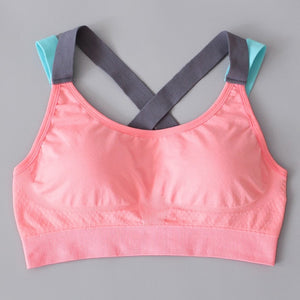 Sexy Sports Bra Top for Fitness Women Push Up Cross Straps Yoga Running Gym Femme Active Wear Padded Underwear Crop Tops Female