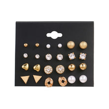 画像をギャラリービューアに読み込む, EN 12 Pairs Flower Women&#39;S Earrings Set Pearl Crystal Stud Earrings Boho Geometric Tassel Earrings For Women 2020 Jewelry Gift