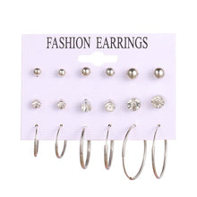 画像をギャラリービューアに読み込む, EN 12 Pairs Flower Women&#39;S Earrings Set Pearl Crystal Stud Earrings Boho Geometric Tassel Earrings For Women 2020 Jewelry Gift