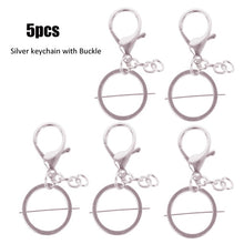 Load image into Gallery viewer, Silver Plated Metal Blank Keyring Keychain Split Ring Keyfob Key Holder Rings Women Men DIY Key Chains Accessories