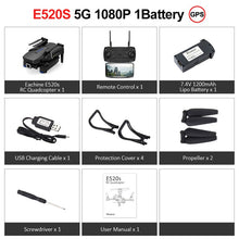 Load image into Gallery viewer, Eachine E520S RC Quadcopter Drone Helicopter with 4K Profesional HD Camera 5G WIFI FPV Racing GPS Wide Angle Foldable Toys RTF