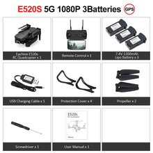 Load image into Gallery viewer, Eachine E520S RC Quadcopter Drone Helicopter with 4K Profesional HD Camera 5G WIFI FPV Racing GPS Wide Angle Foldable Toys RTF