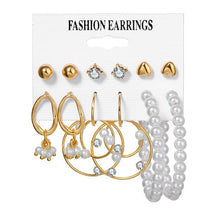 画像をギャラリービューアに読み込む, EN 12 Pairs Flower Women&#39;S Earrings Set Pearl Crystal Stud Earrings Boho Geometric Tassel Earrings For Women 2020 Jewelry Gift