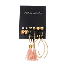 画像をギャラリービューアに読み込む, EN 12 Pairs Flower Women&#39;S Earrings Set Pearl Crystal Stud Earrings Boho Geometric Tassel Earrings For Women 2020 Jewelry Gift