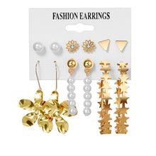 画像をギャラリービューアに読み込む, EN 12 Pairs Flower Women&#39;S Earrings Set Pearl Crystal Stud Earrings Boho Geometric Tassel Earrings For Women 2020 Jewelry Gift