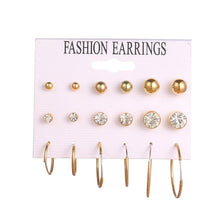 画像をギャラリービューアに読み込む, EN 12 Pairs Flower Women&#39;S Earrings Set Pearl Crystal Stud Earrings Boho Geometric Tassel Earrings For Women 2020 Jewelry Gift