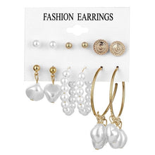 画像をギャラリービューアに読み込む, EN 12 Pairs Flower Women&#39;S Earrings Set Pearl Crystal Stud Earrings Boho Geometric Tassel Earrings For Women 2020 Jewelry Gift
