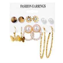 画像をギャラリービューアに読み込む, EN 12 Pairs Flower Women&#39;S Earrings Set Pearl Crystal Stud Earrings Boho Geometric Tassel Earrings For Women 2020 Jewelry Gift
