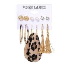 画像をギャラリービューアに読み込む, EN 12 Pairs Flower Women&#39;S Earrings Set Pearl Crystal Stud Earrings Boho Geometric Tassel Earrings For Women 2020 Jewelry Gift